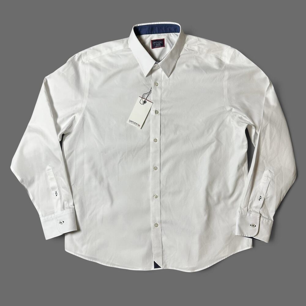 UNTUCKit Las Cases Special WF White Shirt Mens Size XL - 18 Neck 34/35 NWT